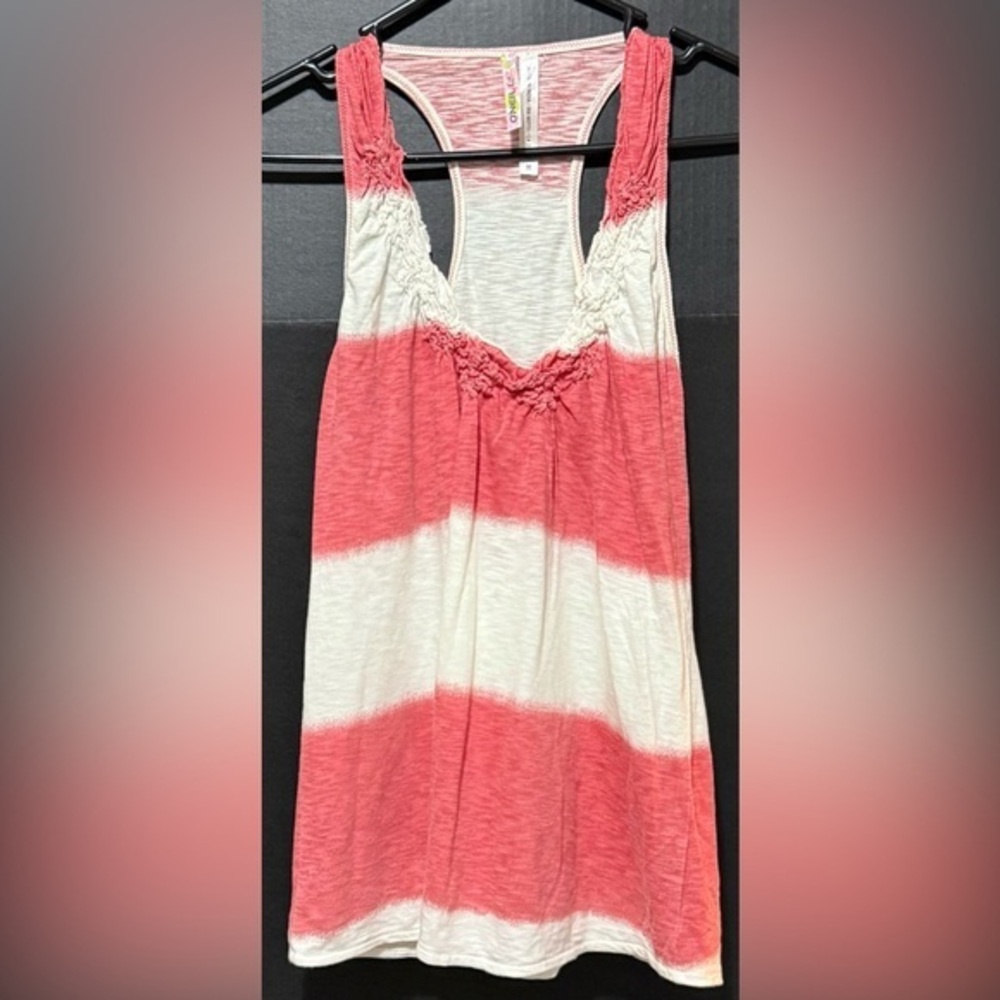 🏜️O’Neill Large Stripe Ruched Neckline Racerback Tank Top